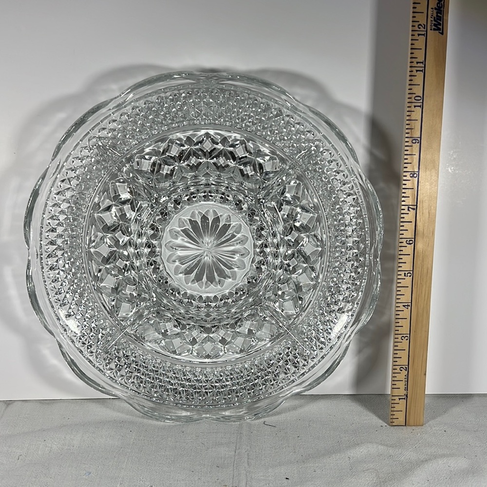 VTG Glass Serving Tray With Dividers